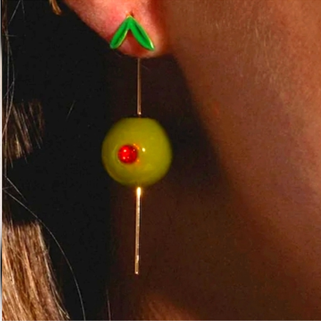 18k Gold Plated Olive Earring New